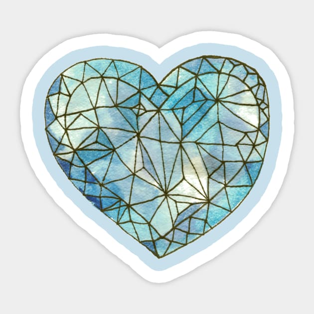 Heart of Glass Crystal Gemstone Jewel Blue Sticker by Cecilia Mok